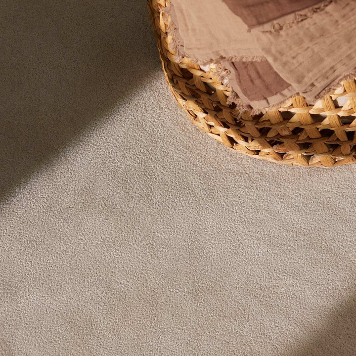 Villeroy &amp; Boch 1888 Wool Rug, cream brown colour, bordered design, hand-made, easy care.