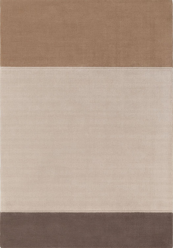Pure wool rug, cream brown colours, soft durable pile, cotton backing, simple care, ideal for busy homes.