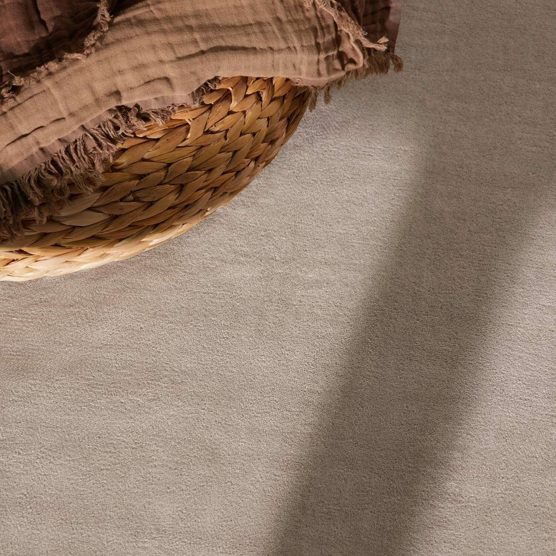Pure Wool Rug, cream brown colours, cotton backing, everyday simple care, hand-made rug.