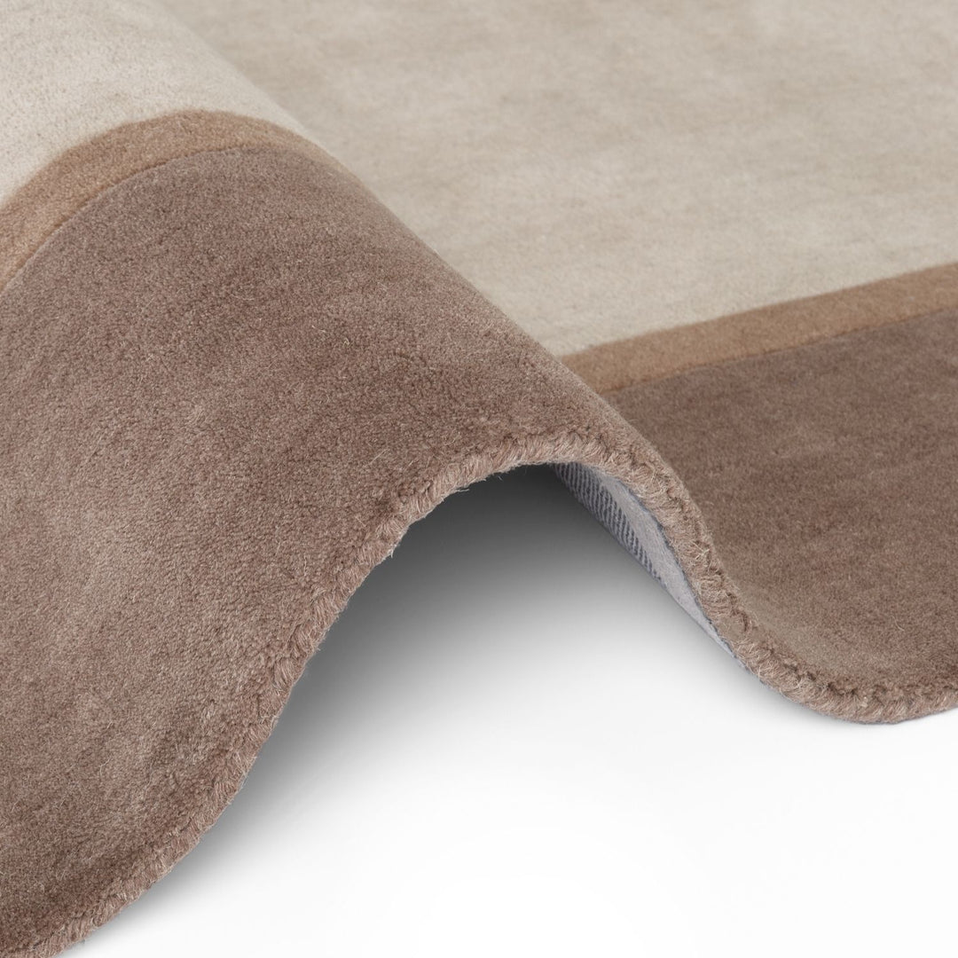Pure Wool Rug, cream brown colours, cotton backing, everyday simple care, hand-made rug.