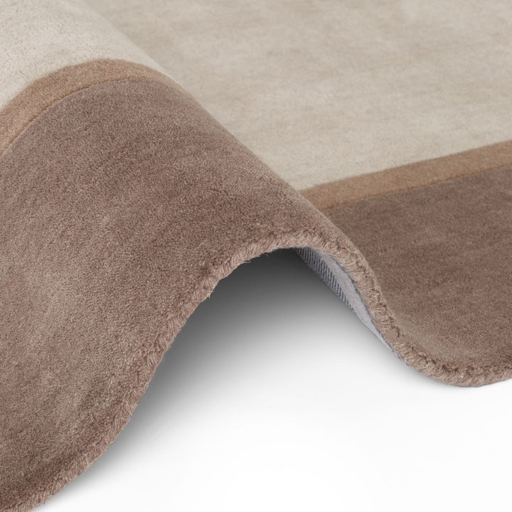 Pure Wool Rug, cream brown colours, cotton backing, everyday simple care, hand-made rug.