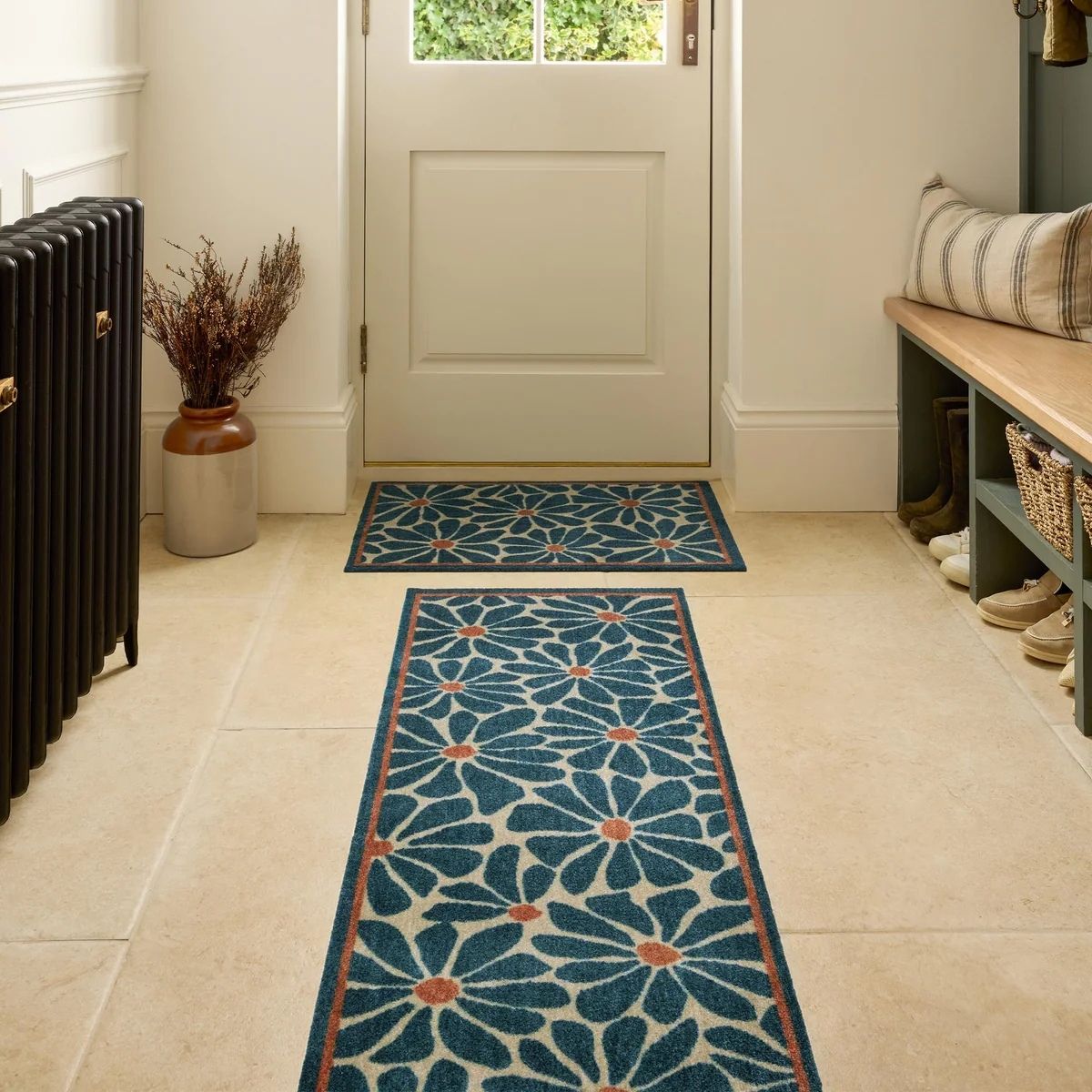 The Rugs Quality Washable Floral Indoor Mats | Durable