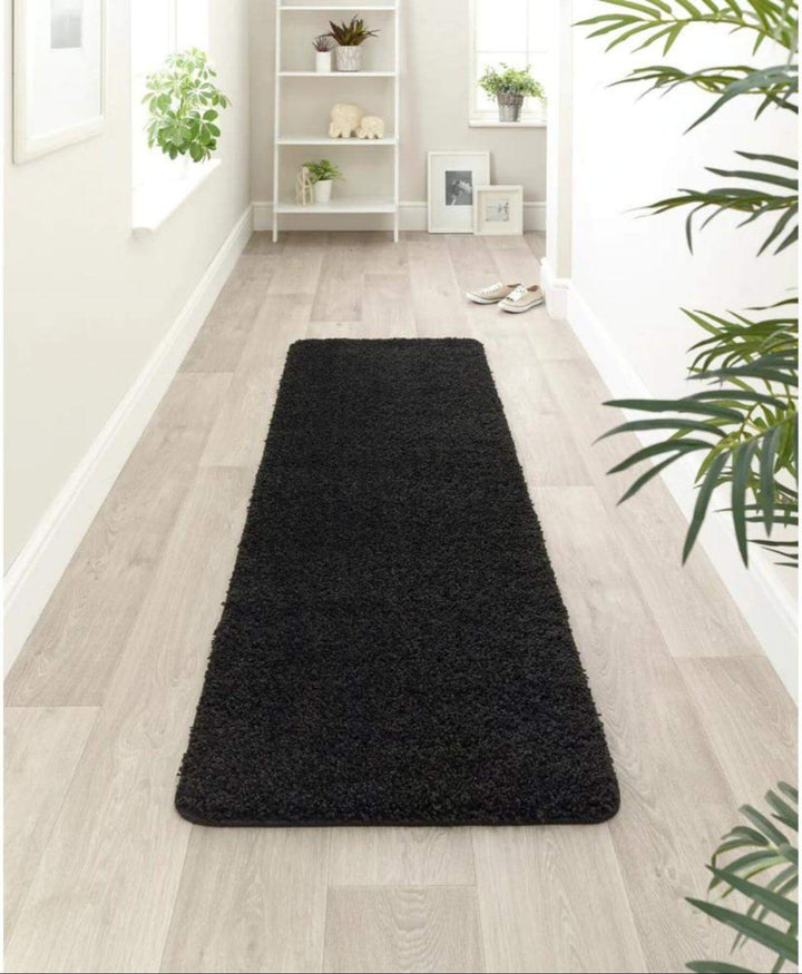 Washable Black Shaggy Rug | Luxury British Design | The Rugs