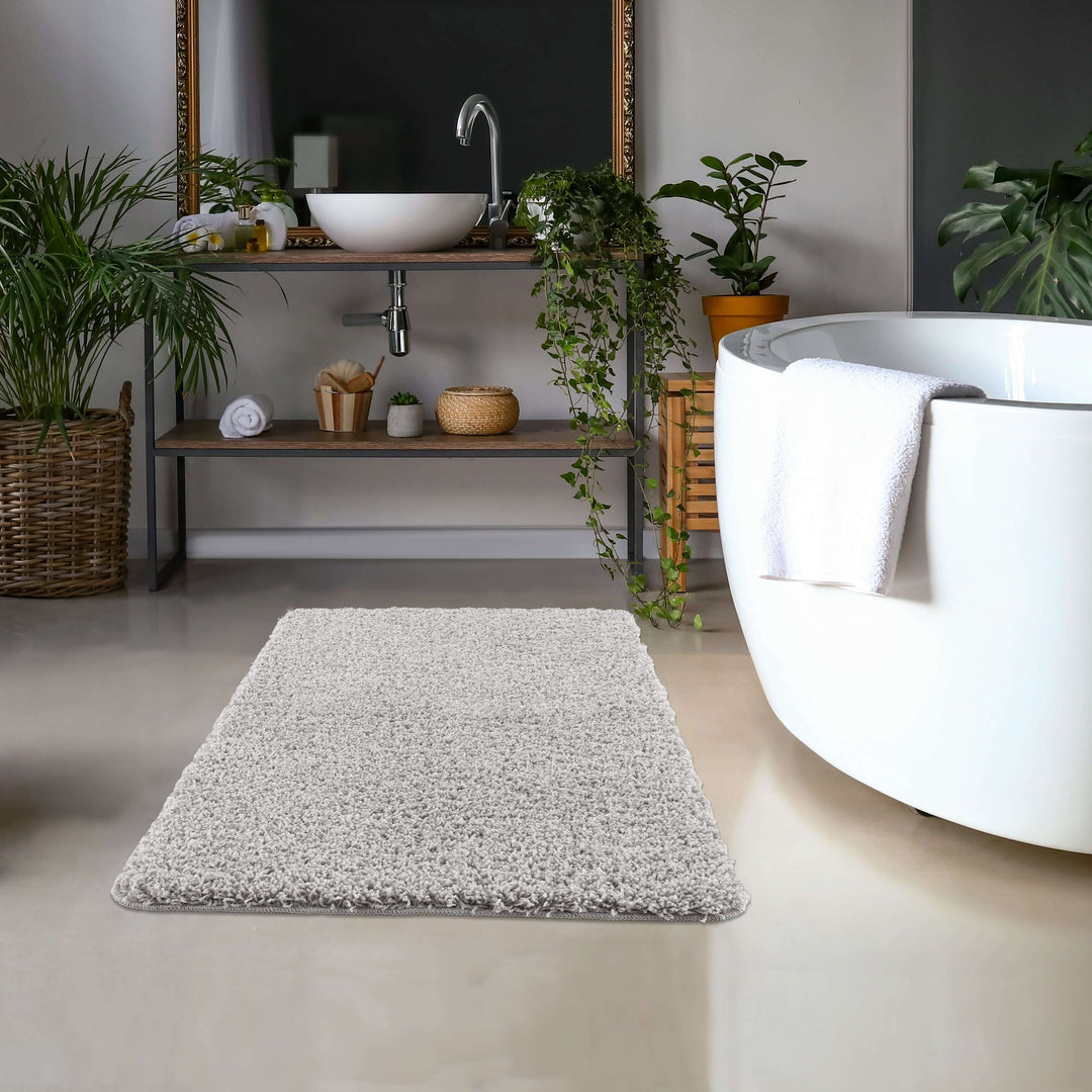 Washable Ghost Grey Shaggy Rug | Luxury Comfort | The Rugs
