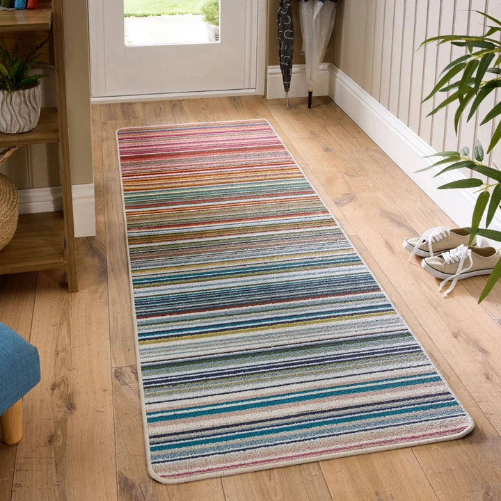 The Rugs Washable Indoor Mat Stripe Design | Durable Runner