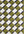 Geometric patterned rug with green, white, and black squares
