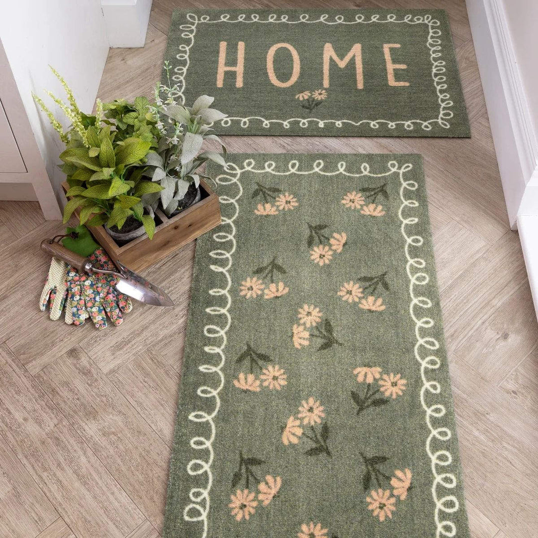 Washable Floral Indoor Mats