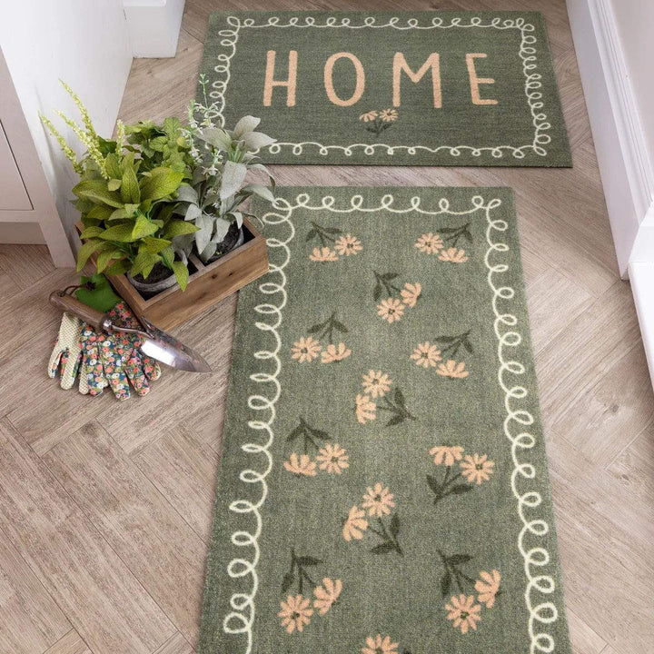 Washable Floral Indoor Mats