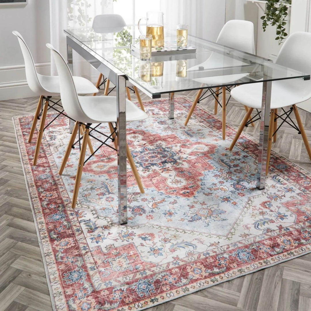 The Rugs Washable Rug Eterna Red: Vintage Style - Easy Care