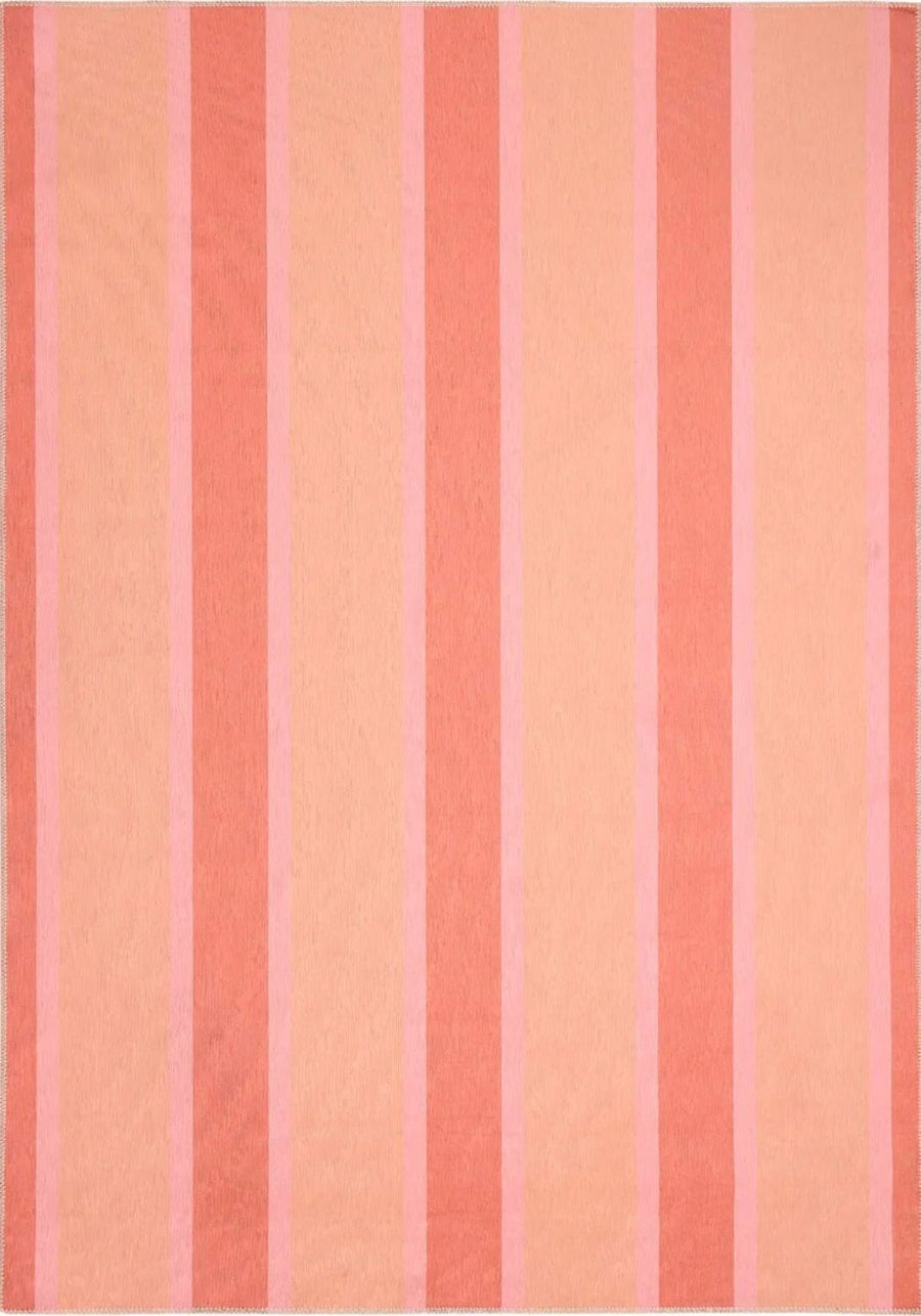 Striped pattern with vertical pink and orange stripes on a light pink background