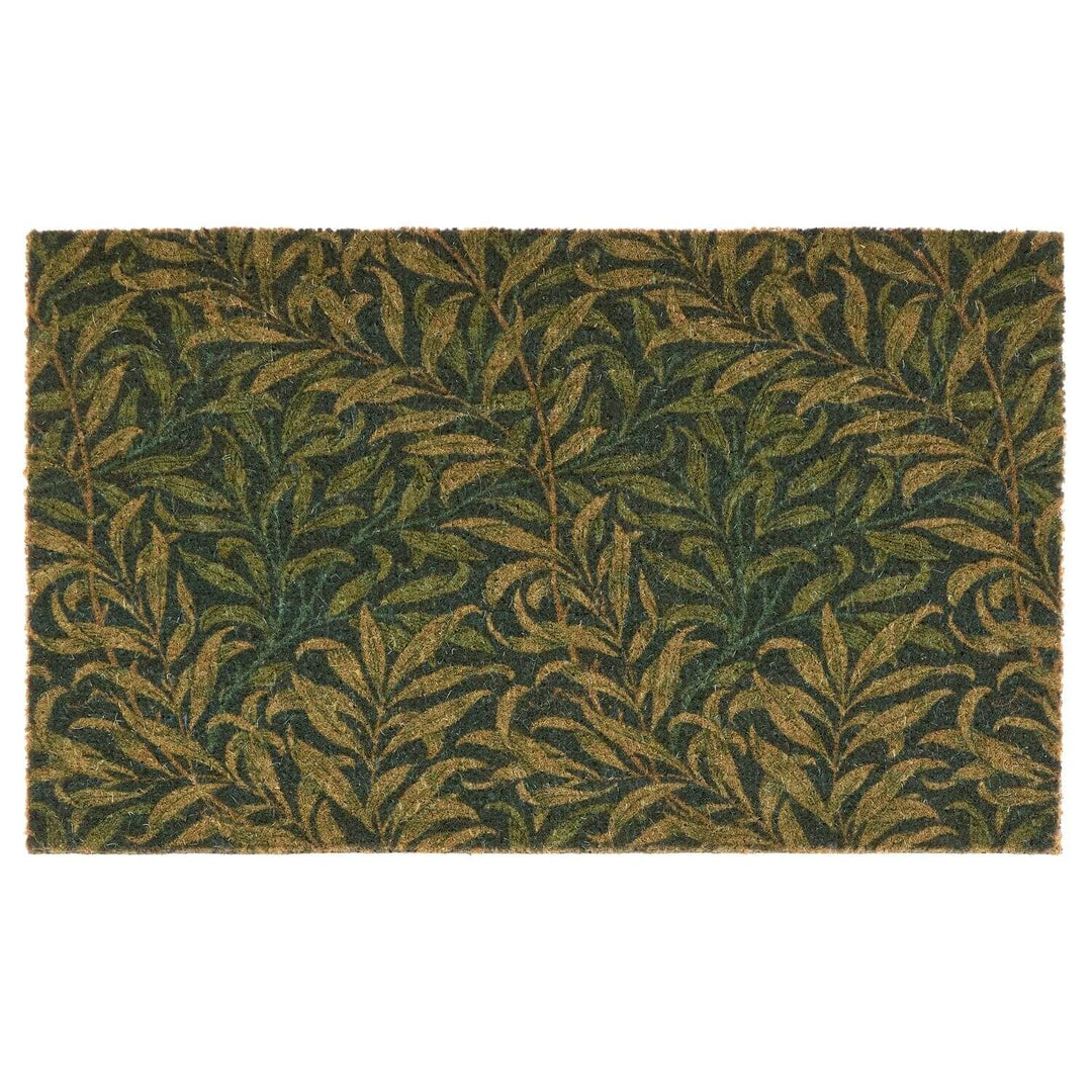 Doormat with leaf pattern on a white background
