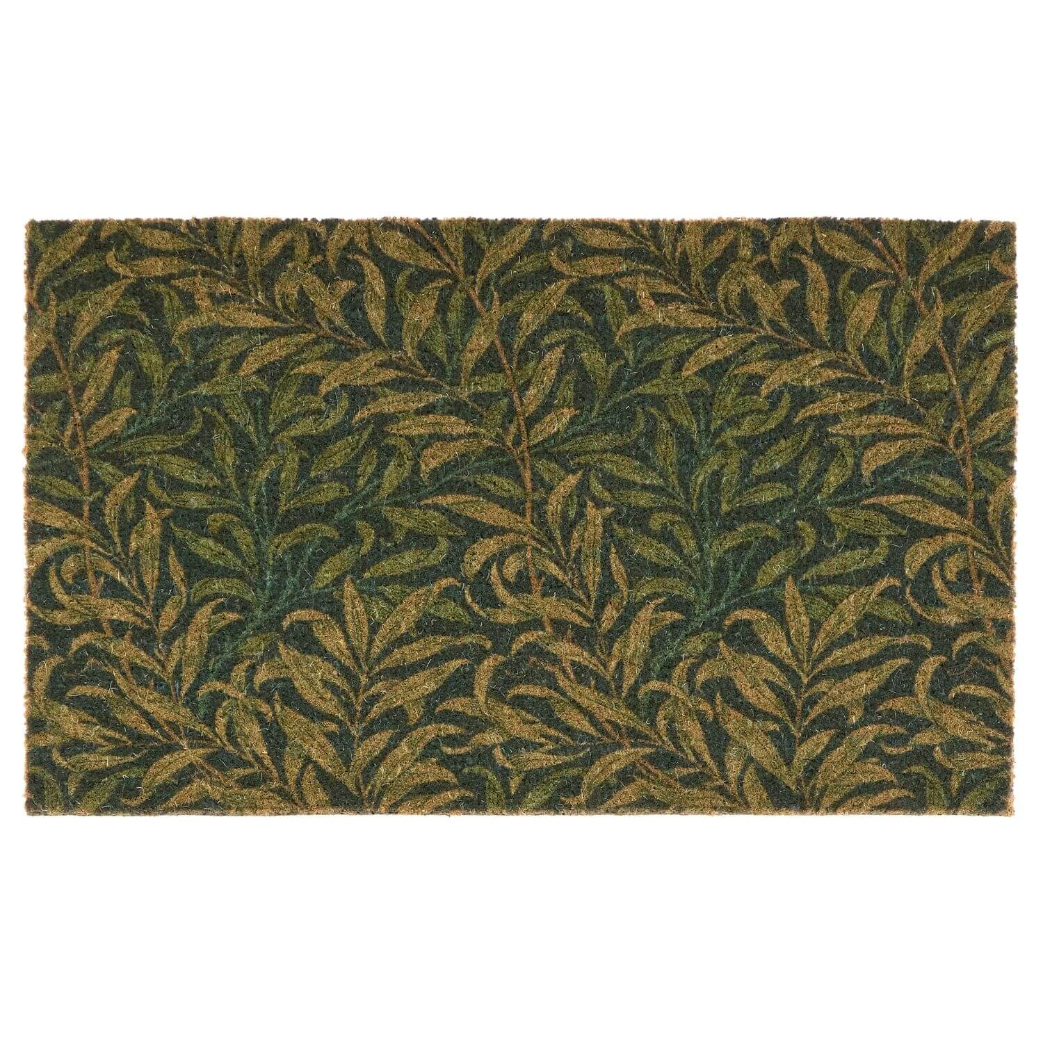 Doormat with leaf pattern on a white background