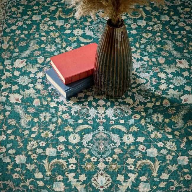110×210 \"Green Emerald” ViNTAGE RUG The Rugs Eco-Washable Green Vintage Rug | Soft & Durable
