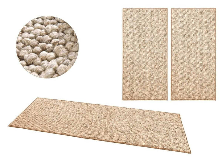 The Rugs Tufted Wool-Look 3-Piece Bedside Runner Rug Set