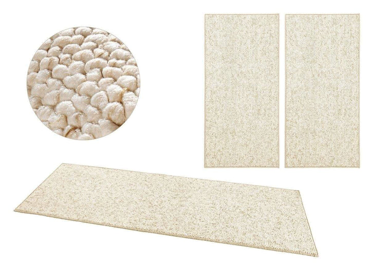 The Rugs Tufted Wool-Look 3-Piece Bedside Runner Rug Set