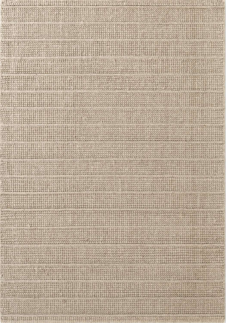 Camden Wool Parker Rug Beige High-quality, textured design, durable pile.