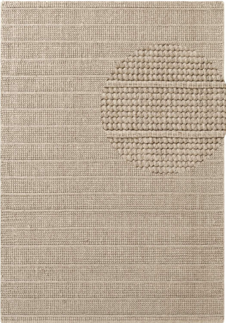Camden Wool Parker Rug Beige High-quality, textured design, durable pile.