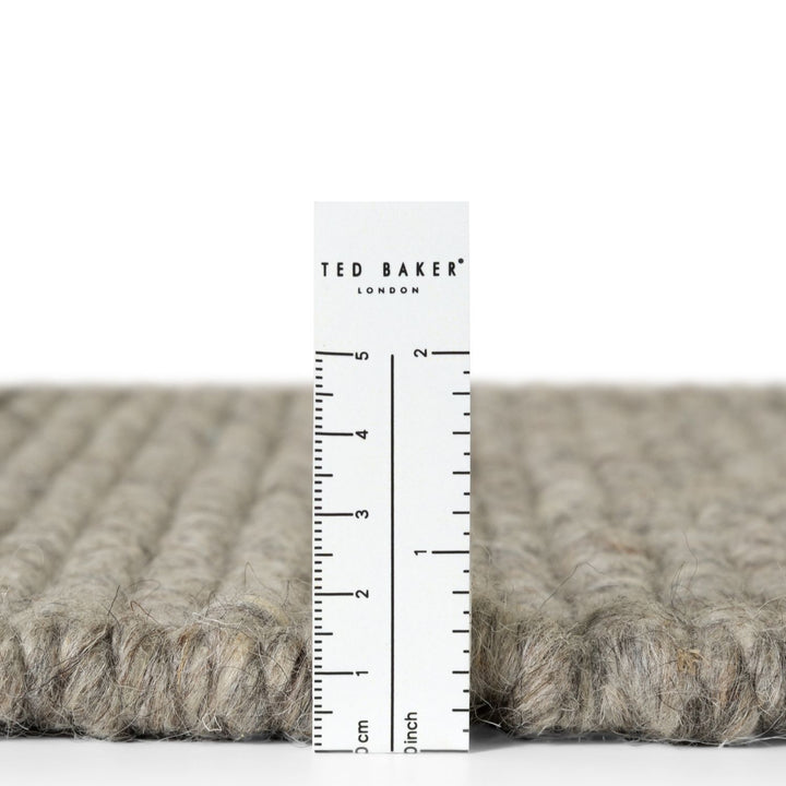 Camden Wool Parker Rug Grey, heat-insulting, striped textured design.