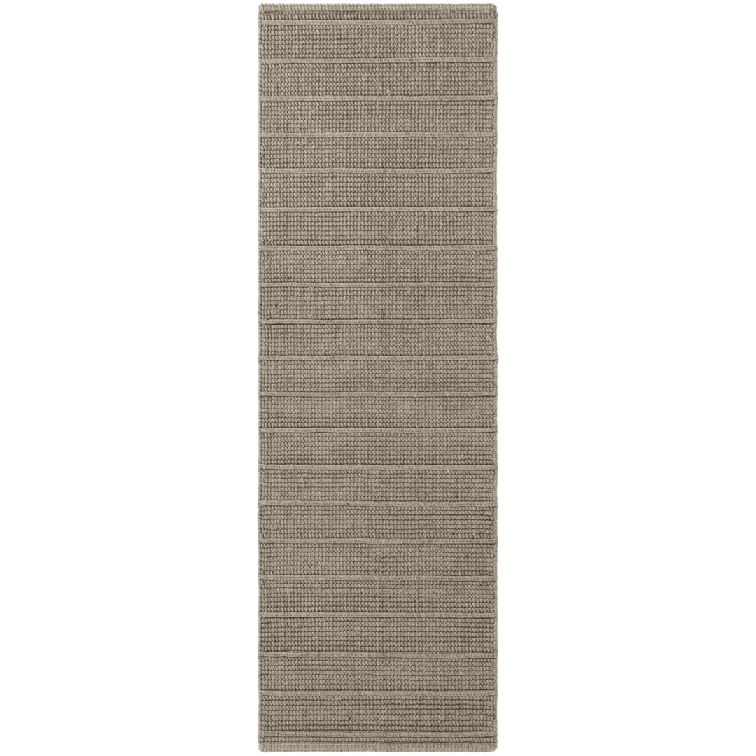 Camden Wool Parker Rug Grey, heat-insulting, striped textured design.
