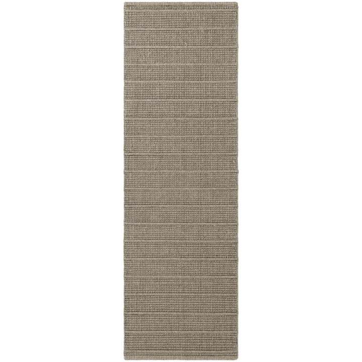 Camden Wool Parker Rug Grey, heat-insulting, striped textured design.