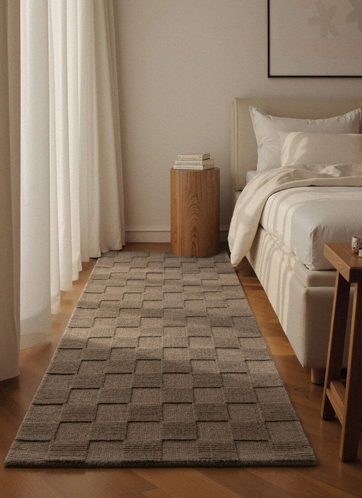 Scala Handwoven Wool Rug – Checkered Design