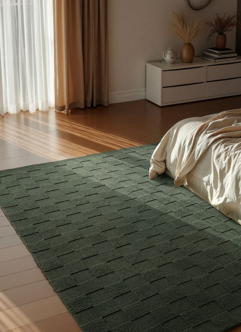 Scala Handwoven Wool Rug – Checkered Design