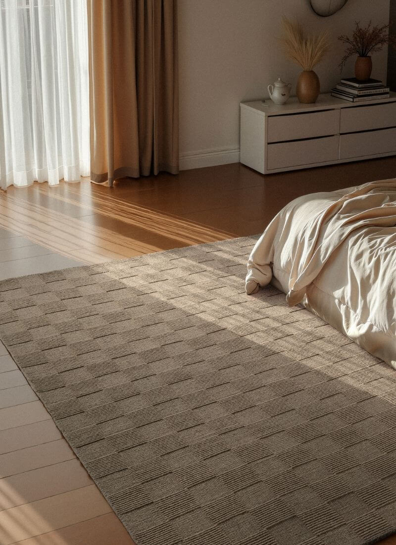 Scala Handwoven Wool Rug – Checkered Design