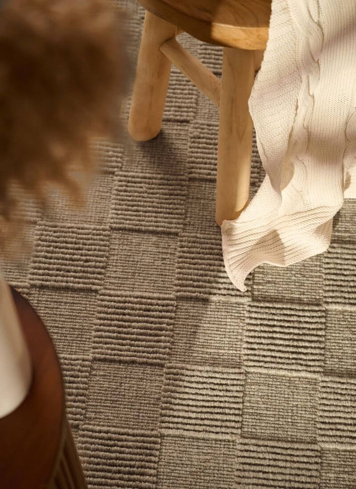 Scala Handwoven Wool Rug – Checkered Design