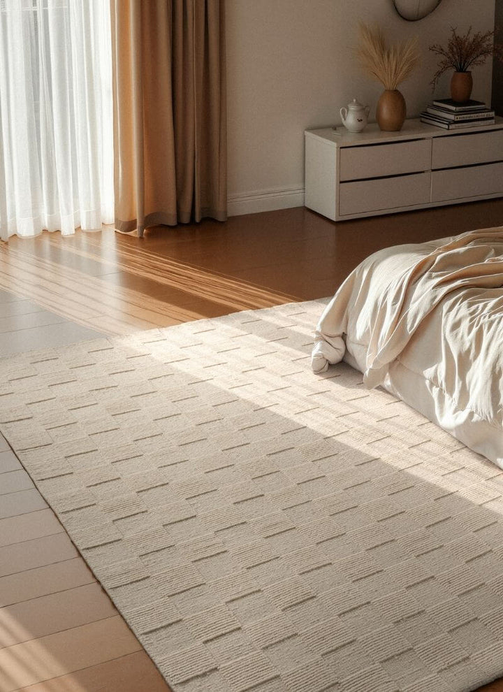 Scala Handwoven Wool Rug – Checkered Design