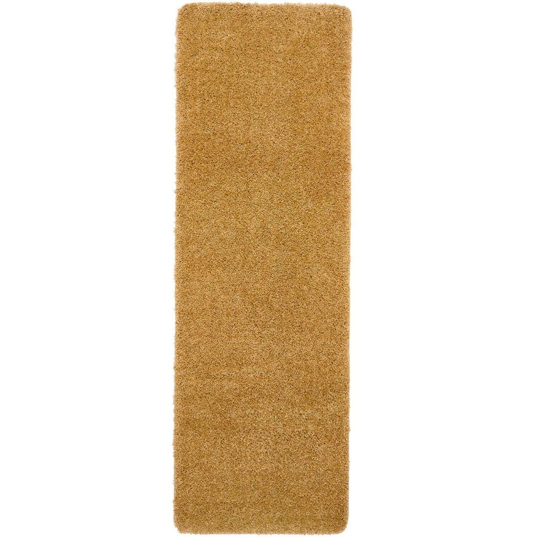 Washable Ochre Shaggy Rug |Stain-Resistant & Family-Friendly
