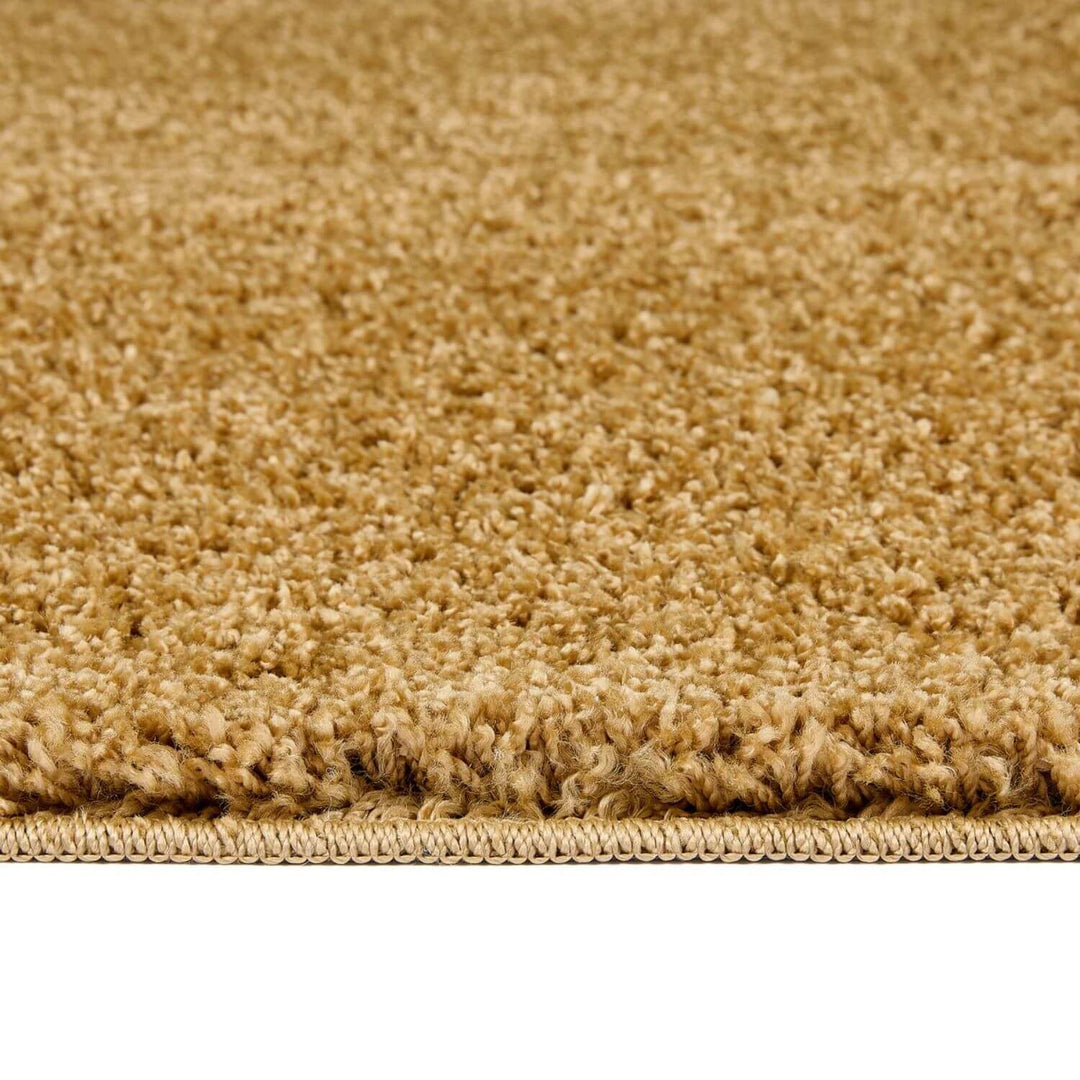 Washable Ochre Shaggy Rug |Stain-Resistant & Family-Friendly