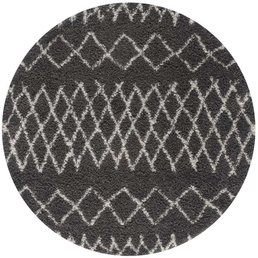 The Rugs Area Rug - Modern Luxury Shaggy Rug Diamond Dark Grey