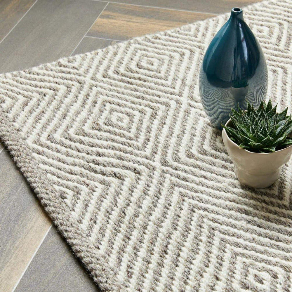 Estelle Diamond Natural Wool Rug