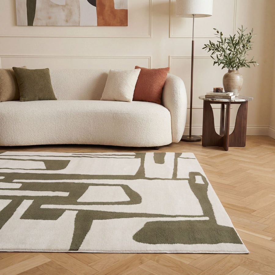 The Rugs Loft Abstract Green Rug - Quality Comfort & Style