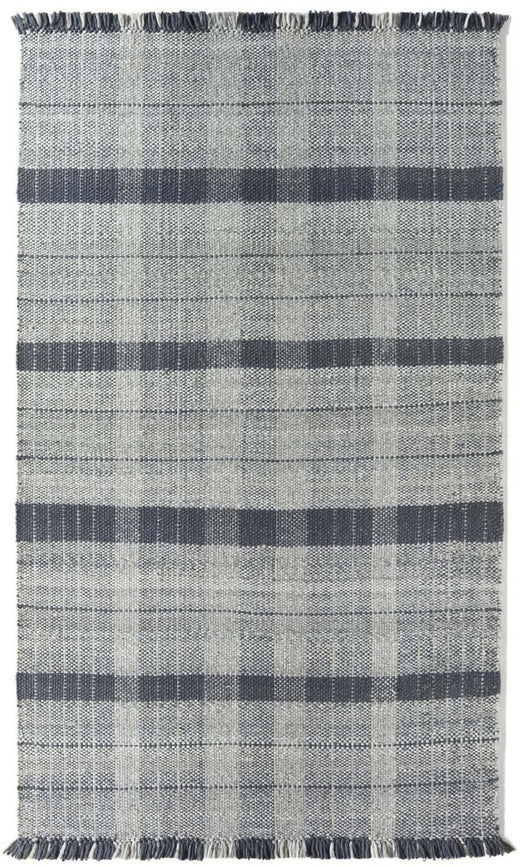 Highland Navy Chequered Rug | Sustainable Decor | The Rugs