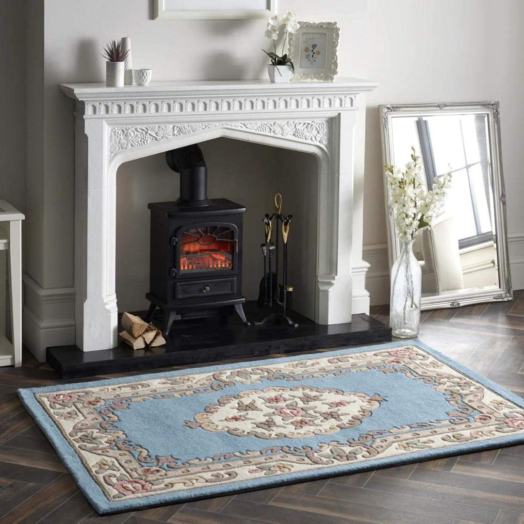 Shensi Blue Medallion Rug | Traditional Hand-Tufted Wool Rug