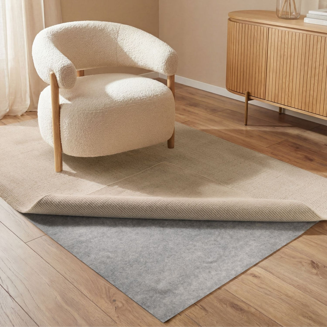 Base Rug Underlay Grip Grey, reversible, durable, felt construction.
