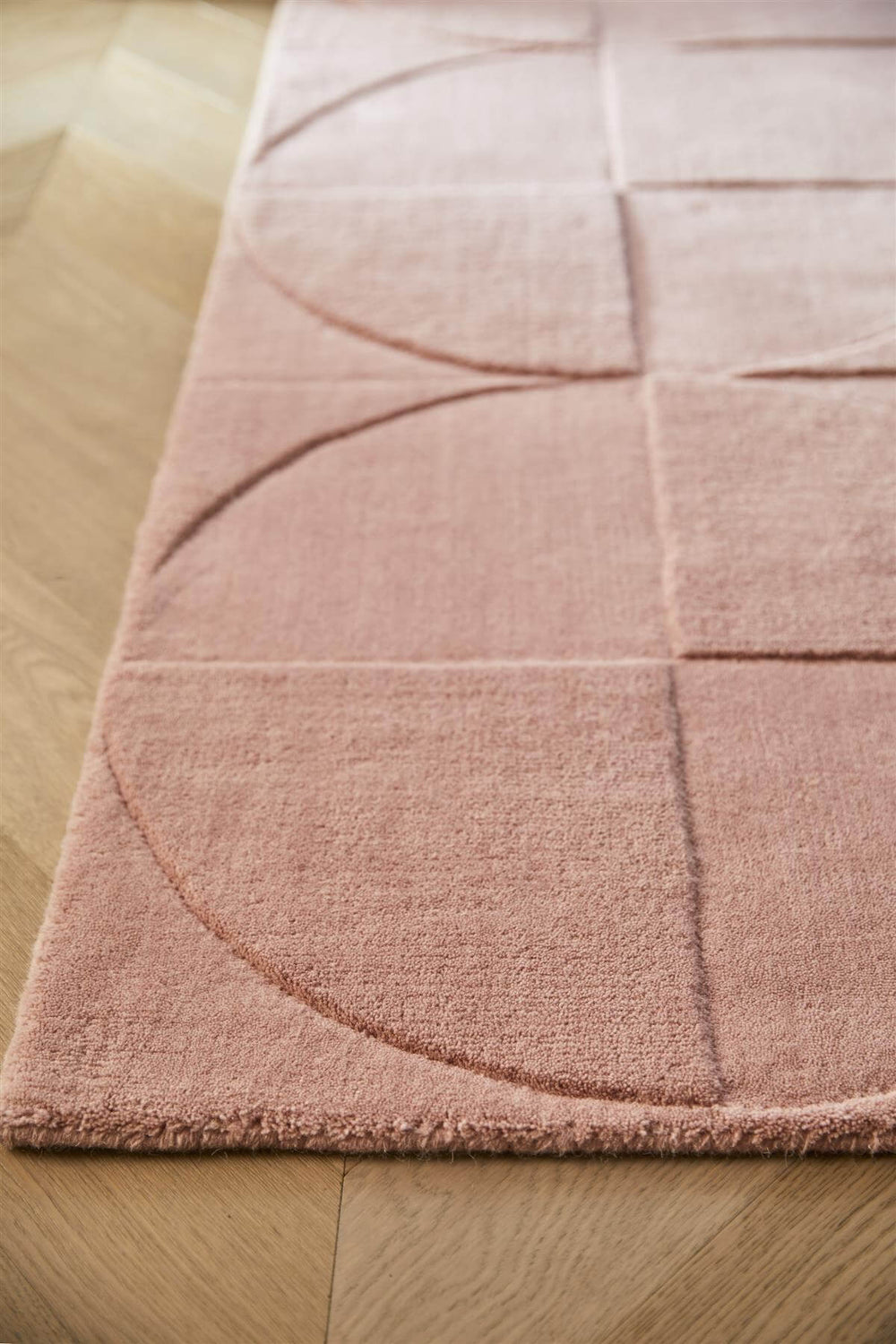 Penny Pink Geometric Wool Rug