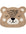 Bear-shaped doormat with a face design on a white background