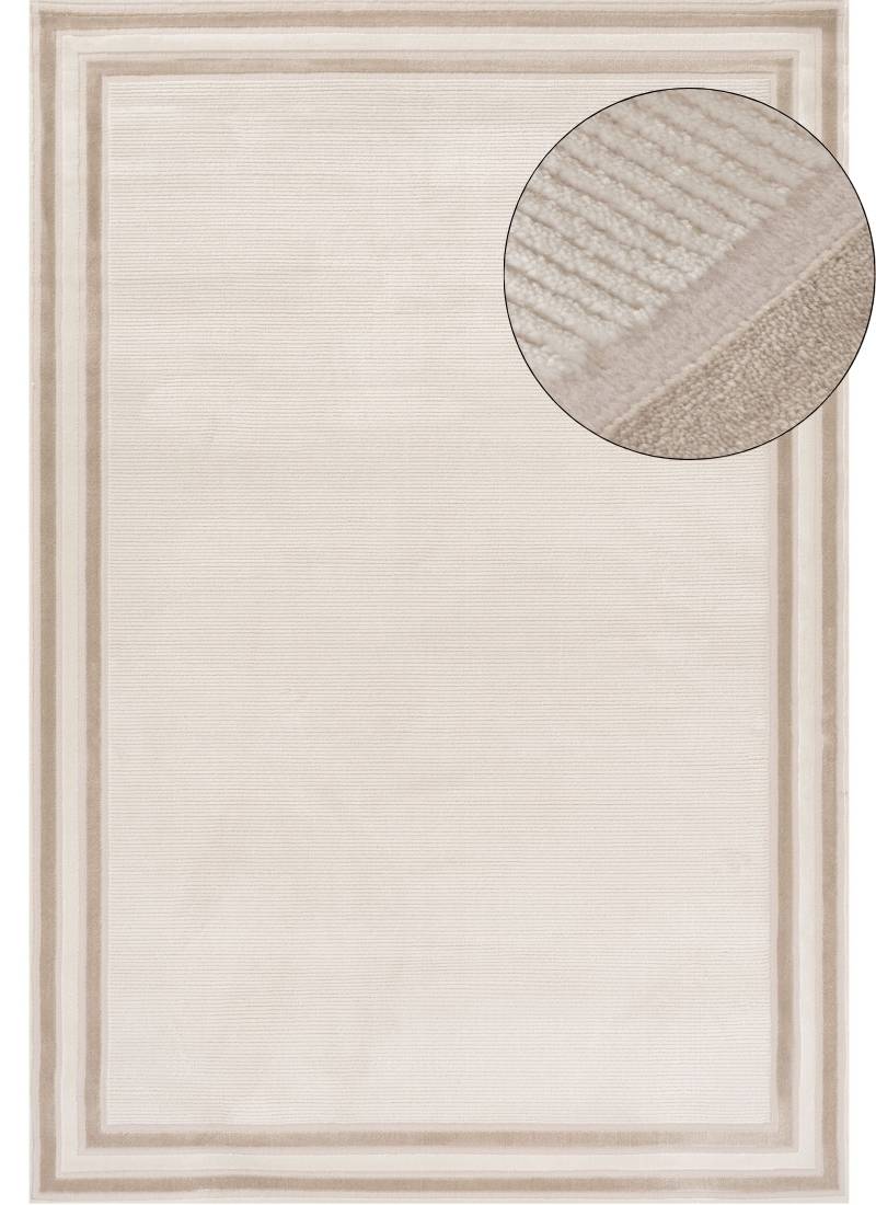 Carmel Cream-Beige Bordered Rug | 6060