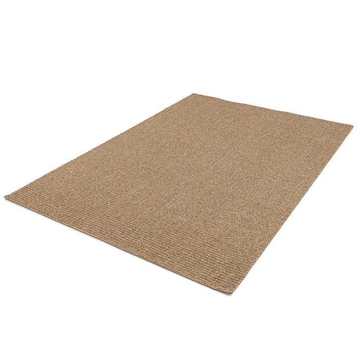 Dune Boucle beige textured rug, angled view on a white background | The Rugs