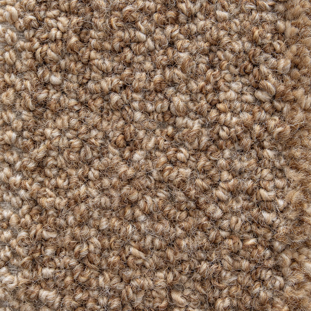 Dune Boucle beige textured rug, macro detail of the yarn | The Rugs
