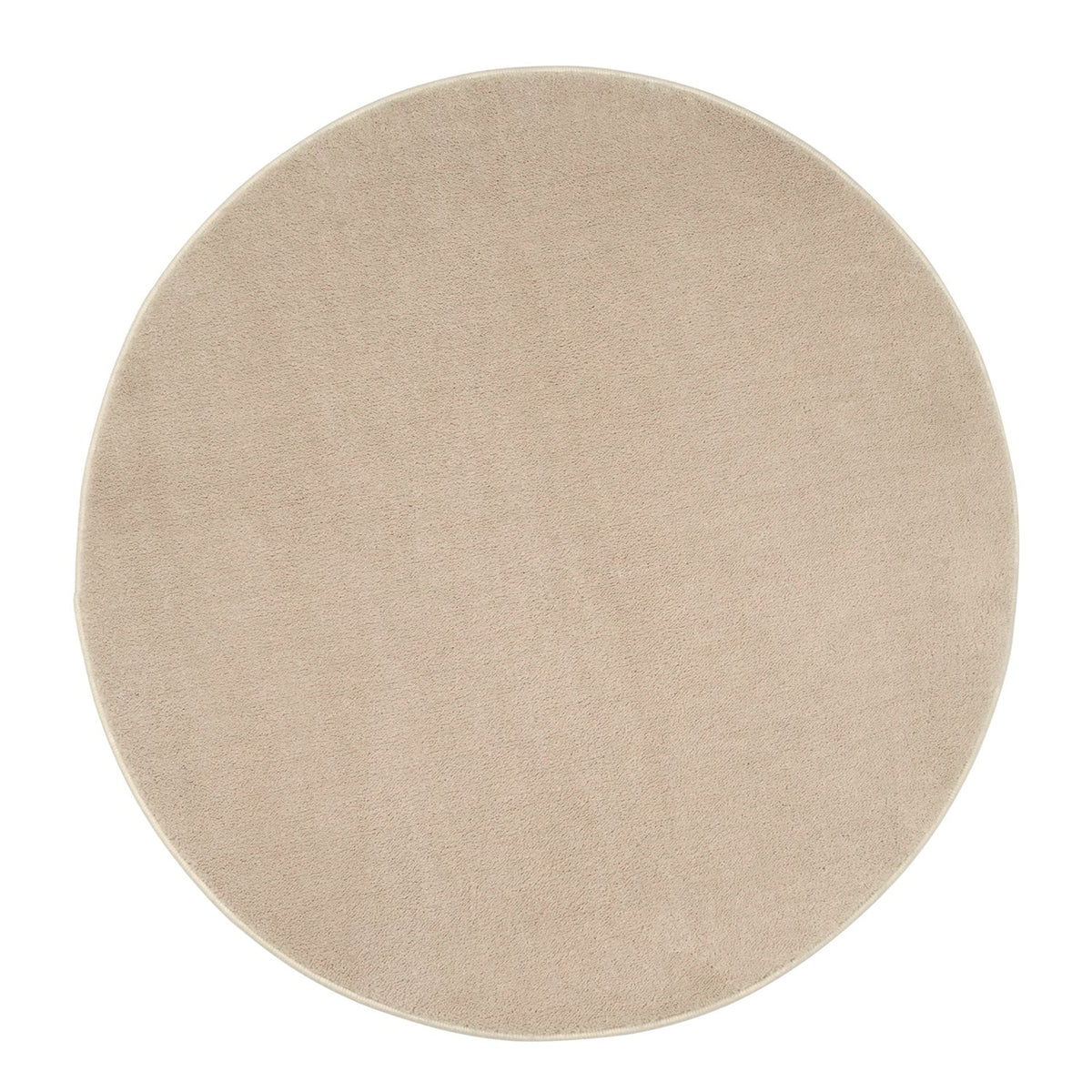 Washmellow beige round washable rug, top view | The Rugs