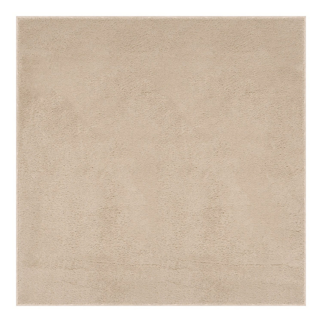 Washmellow beige square washable rug, top view | The Rugs