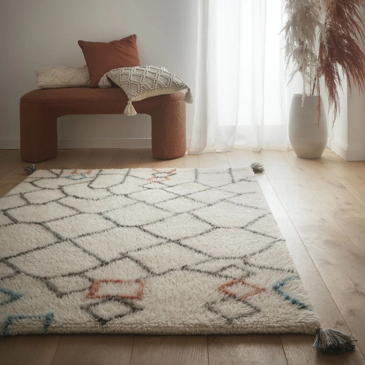 Berber Diamond Knotted Wool Rug