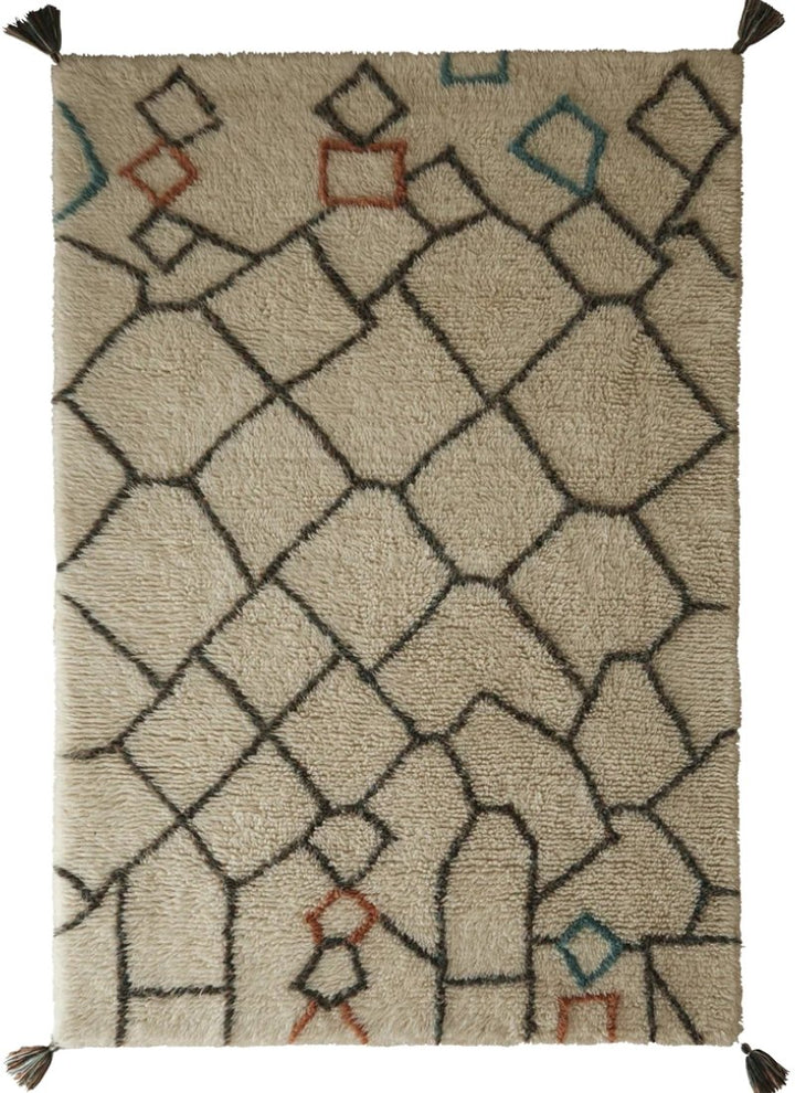 Berber Diamond Knotted Wool Rug