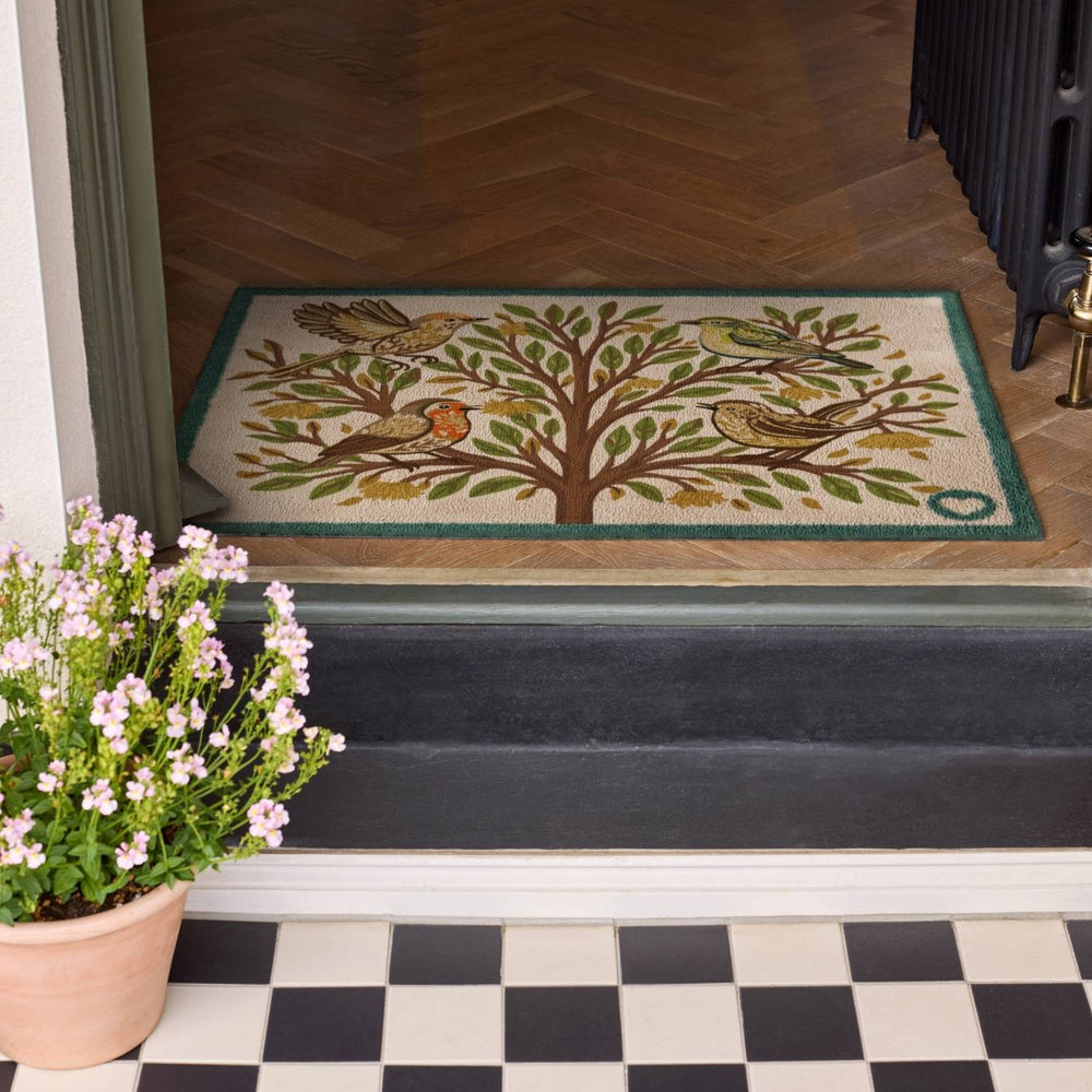 The Rugs Eco-Friendly Floral Mat - Quality UK Made 65x85cm