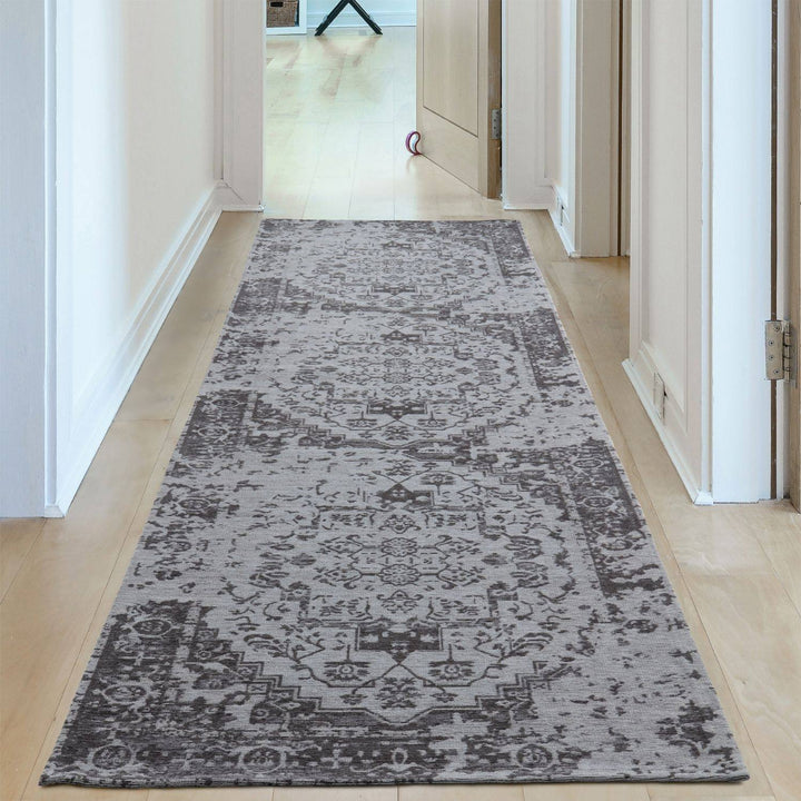 Machine Washable Flatweave Rug black colour
