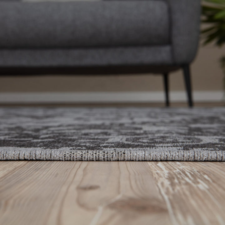  Machine Washable Flatweave Rug black colour