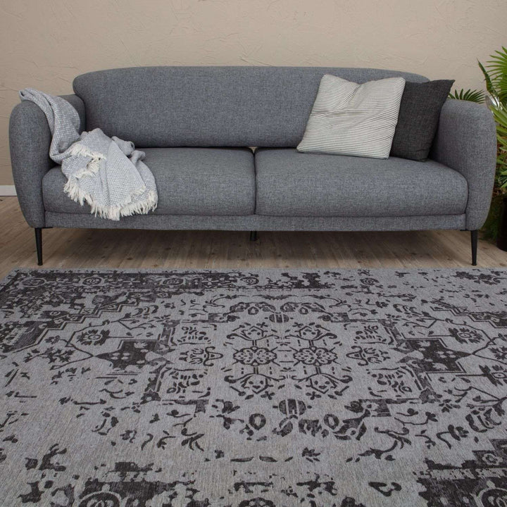 Machine Washable Flatweave Rug black colour